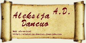 Aleksija Dančuo vizit kartica